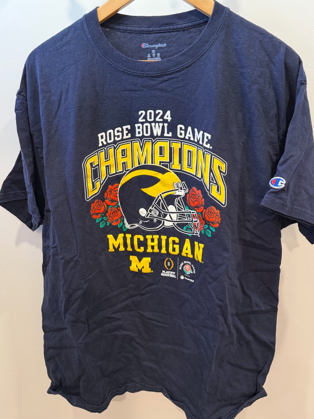 MICHIGAN WOLVERINES 2024 Rose Bowl Champions Short Sleeve Unisex Shirt